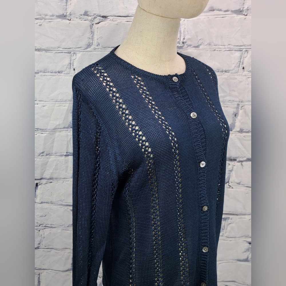Karen Kane Women's Button Up Sweater Knit 100% Rayon Cardigan Vintage 90s Medium - Picture 13 of 16